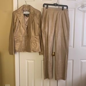 Leather Pants Suit